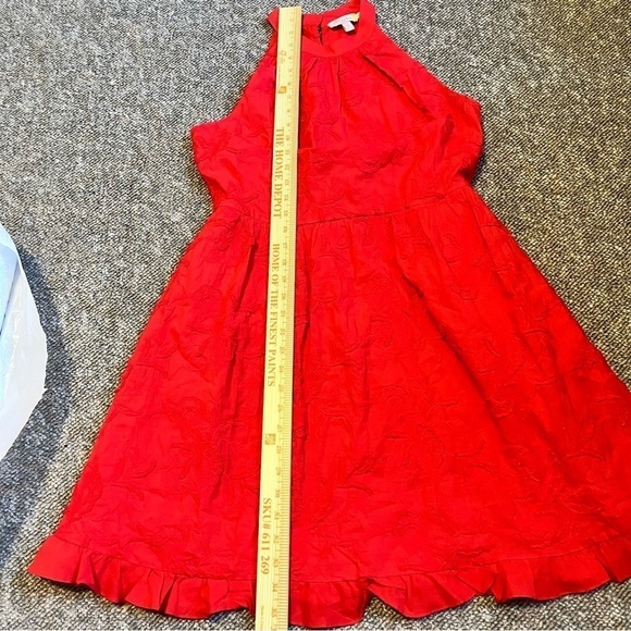 Ted Baker London Lorene Halter Neck Dress Red 100% Cotton Size 3 C - Picture 5 of 10